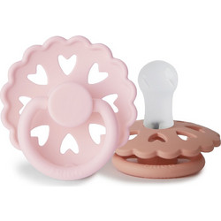 Frigg Fairytale Πιπίλες Σιλικόνης 0-6m White Lilac Pretty in Peach 2τμχ