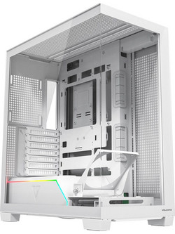 Modecom Volcano Stellar Plus White Gaming Midi Tower Κουτί Υπολογιστή RGB με Πλαϊνό Παράθυρο