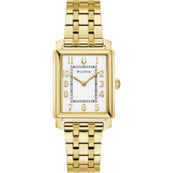 Bulova Sutton Γυναικείο Ρολόι με Χρυσό Μεταλλικό Μπρασελέ 97L186