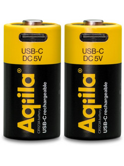 Aqiila USB-C Rechargeable CR123A 750mAh 2τμχ