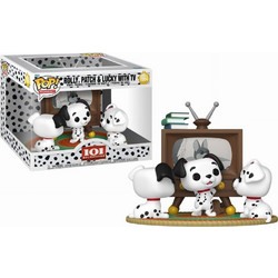 Funko Pop! Moments 101 Dalmatians 1664 Rolly Patch & Lucky with TV 15cm