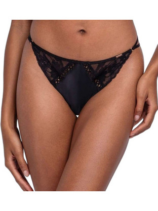 Dorina Γυναικείο Sexy String με Δαντέλα Μαύρο FXST0051LA182-BK0001