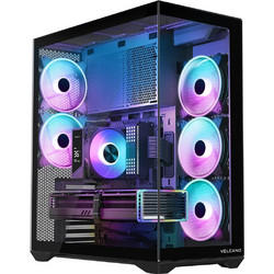 Modecom Volcano Space XL 5F Black Full Tower Κουτί Υπολογιστή με Πλαϊνό Παράθυρο