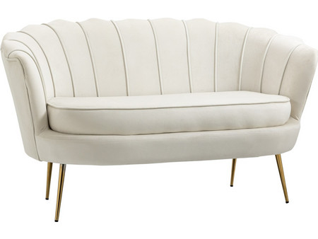 HOMCOM Διθέσιος Καναπές Βελούδινος Μπεζ 130x77x77cm 833-957WT