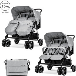 Lorelli Twin Καρότσι για Δίδυμα Grey
