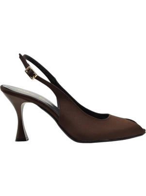 PieDini Γόβες Slingback με Λεπτό Ψηλό Τακούνι Σοκολατί 3433