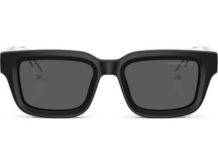 Emporio Armani EA4270 500187 Ανδρικά Γυαλιά Ηλίου Τετράγωνα Κοκάλινα Μαύρα με Μαύρο Φακό