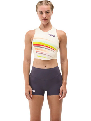 Hoka One Race Day Αθλητικό Μπουστάκι με Μέτρια Στήριξη & Αφαιρούμενη Ενίσχυση Εκρού 1173534P-AFLP