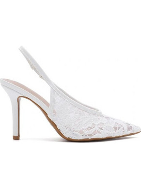 Elenross Γόβες Slingback με Τακούνι Στιλέτο Λευκές GS10130W