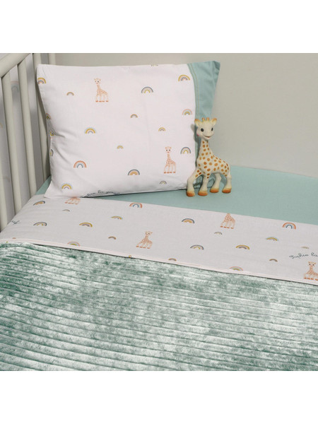 Sophie La Girafe Des. 503 New Κουβέρτα Αγκαλιάς Βελουτέ 75x95 Πράσινο Mint