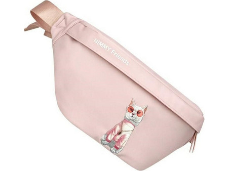 Nimmy Glasses Cool Cat Τσαντάκι Μέσης Αδιάβροχο Ροζ 6971080310065