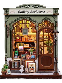 Cutebee Gallery Bookstore 3D Book Nook DIY 246 Κομμάτια 19.1cm