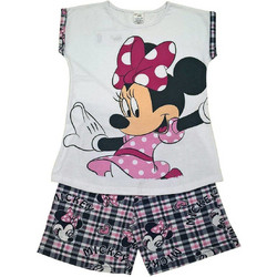 Beboulino Minnie Mouse Παιδική Πιτζάμα Βαμβακερή Καλοκαιρινή Λευκή Μαύρη 801-081