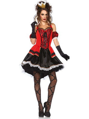 Leg Avenue Sexy Στολή Queen Μαύρη Κόκκινη 714718505558