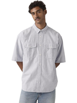 Levi's Ανδρικό Πουκάμισο Βαμβακερό Κοντομάνικο Κανονική Γραμμή Λευκό 005GI-0001