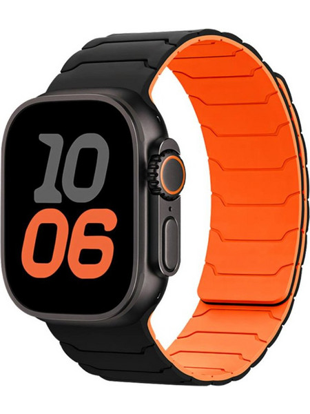Hoco WA39 Λουράκι Σιλικόνης Black / Orange (Apple Watch 44 / 45 / 46 / 49mm)