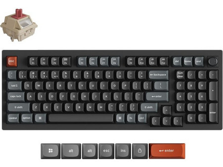 Keychron V5 Ultra 8K Ασύρματο Μηχανικό Gaming Πληκτρολόγιο με Keychron Silk POM Red Διακόπτες RGB Black