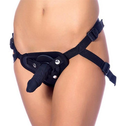 Rimba Adjustable Harness Strap On με Dildo Μαύρο R7007