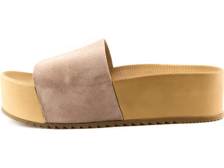 Love4shoes Καλοκαιρινές Γυναικείες Πλατφόρμες Χαμηλές Nude 7308