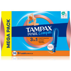 Tampax Pearl Compak Super Plus Ταμπόν με Απλικατέρ για Αυξημένη Ροή 4 Σταγόνες 36τμχ