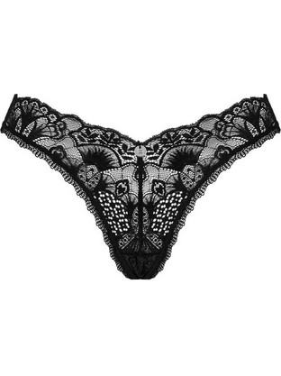Obsessive Donna Dream Γυναικείο Sexy String με Δαντέλα Μαύρο 5901688252970