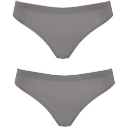 Sloggi Γυναικεία String Χωρίς Ραφές Ανθρακί 2Pack 10190384