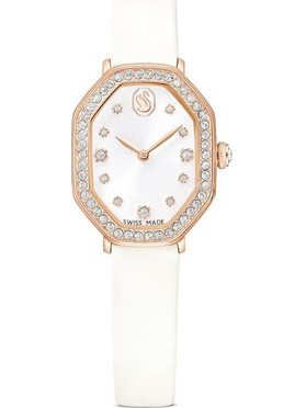 Swarovski Dextera Γυναικείο Ρολόι με Λευκό Δερμάτινο Λουράκι 5730208