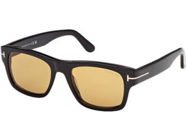 Tom Ford FT1303 01E Ανδρικά Γυαλιά Ηλίου Τετράγωνα Κοκάλινα Μαύρα με Κίτρινο Φακό