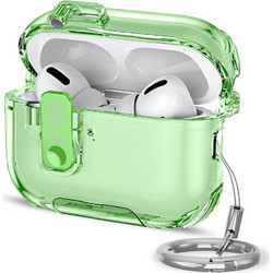 Tech-Protect Bounce Pro Θήκη Σιλικόνης με Γάντζο για Apple AirPods Pro 3 Matcha Πράσινη