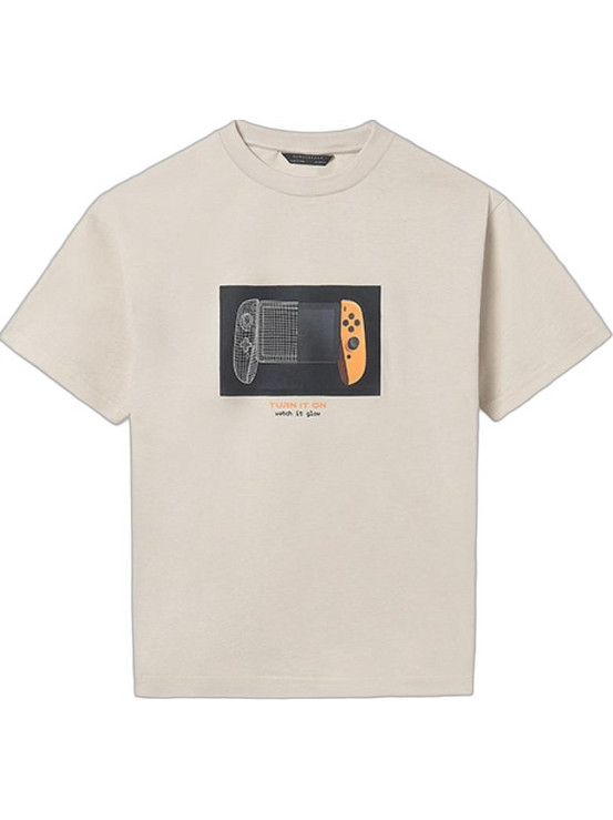 Mayoral Turn It On Παιδικό T-Shirt Κοντομάνικο Μπεζ 26-06035-082