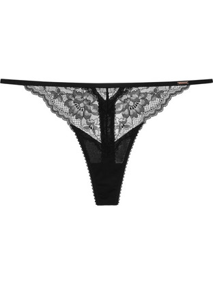 Dorina Γυναικείο Sexy String με Δαντέλα Μαύρο FXST0053LA182-BK0001