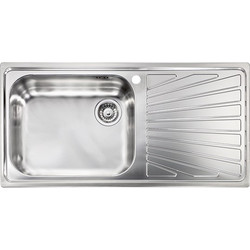 Sanitec 11446 Cometa Επικαθήμενος Νεροχύτης Inox Σατινέ Δεξιά Ποδιά 100x50cm