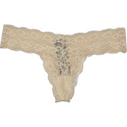 Minerva Γυναικείο Sexy String με Δαντέλα Μπεζ 85346-443