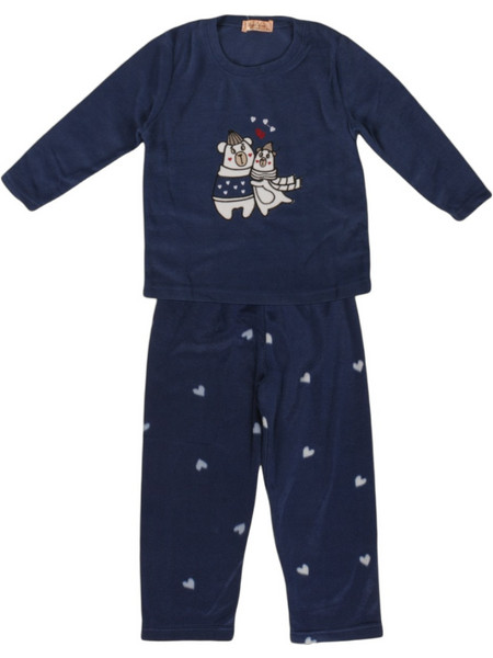 Sexen Cute Bears Παιδική Πιτζάμα Fleece Χειμωνιάτικη Navy Μπλε 23088K
