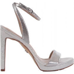 Sam Edelman Γυναικεία Πέδιλα Δερμάτινα Ασημί με Λεπτό Ψηλό Τακούνι και Φιάπα I0175L1020