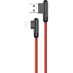 Kakusiga KSC-125 Braided Angle 90° USB-A to Lightning Cable 1.2m Red