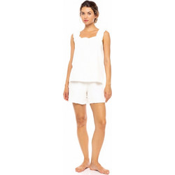 Pink Label Babydoll Καλοκαιρινό Βαμβακερό Λευκό SN-225
