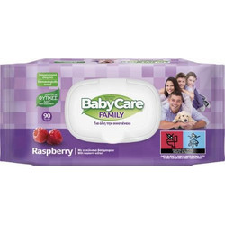 BabyCare Family Raspberry Μωρομάντηλα Χωρίς Οινόπνευμα & Parabens 90τμχ