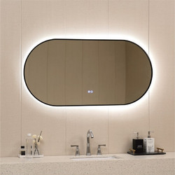 Inter Ceramic Οβάλ Καθρέπτης Μπάνιου Led Αντιθαμβωτικός Αφής Μεταλλικός ICL 1832