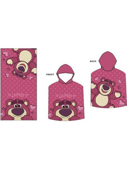 Toy Story Lotso Παιδικό Πόντσο Θαλάσσης Microfiber Φούξια 55x110cm 8435746912959