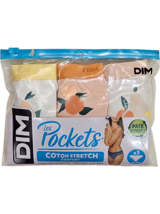 Dim Βαμβακερά Γυναικεία Slip 3Pack D4C17-FRUITTI