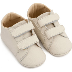 Babywalker Βαπτιστικά Sneakers Αγκαλιάς για Αγόρι Δερμάτινα Μπεζ MI1136