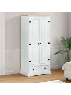 vidaXL Δίφυλλη Ντουλάπα Ρούχων Λευκή 76x50x170cm 42024936