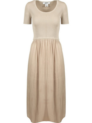 DKNY Midi Καλοκαιρινό Καθημερινό Φόρεμα Μπεζ P6AUAB90-PBL