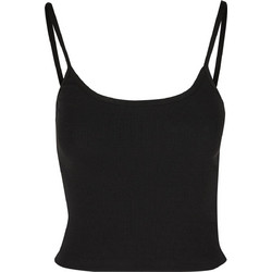 Def Γυναικείο Καλοκαιρινό Crop Top Βαμβακερό Μαύρο DFLTT025-20259