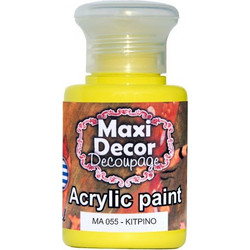 Maxi Decor 055 Yellow Ακρυλικό Χρώμα Ζωγραφικής 60ml
