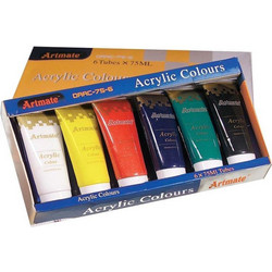 Next Artmate Σετ Ακρυλικά Χρώματα Ζωγραφικής 75ml 6τμχ