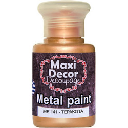 Maxi Decor Metal 141 Teracotta Ακρυλικό Χρώμα Ζωγραφικής 60ml
