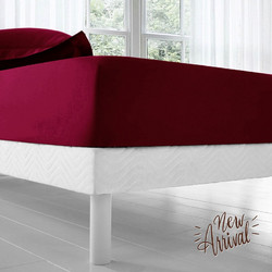 Isadore Lorraine Σεντόνι Μονό Βαμβακερό με Λάστιχο 100x200+30 Love your Bed Deep Bordeaux 101 02.01445