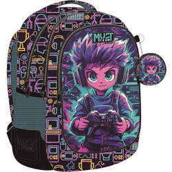 Must Anime Boy Σχολική Τσάντα Πλάτης Δημοτικού Πολύχρωμη 587688